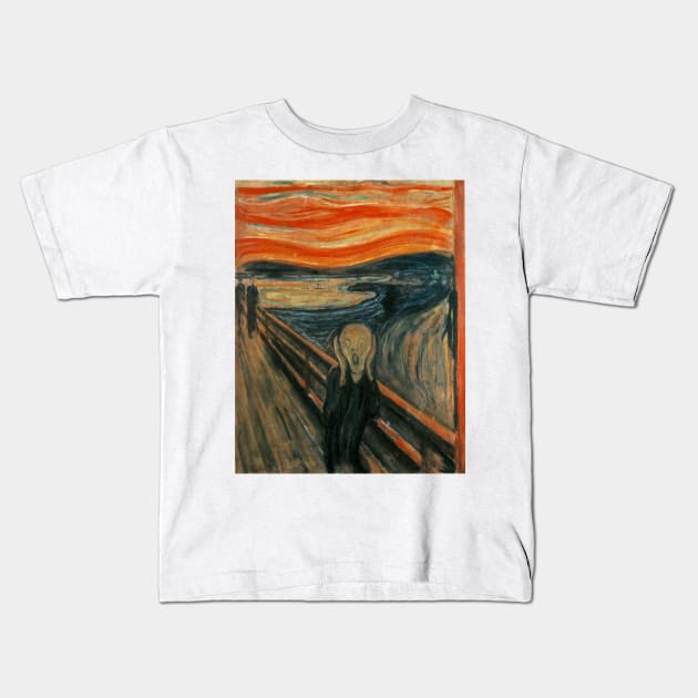 Classic Art - The Scream  - Edvard Munch Kids T-Shirt by podartist